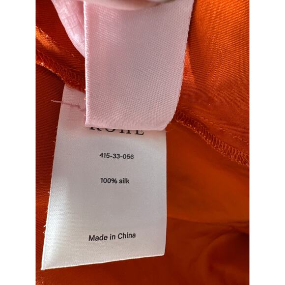 Rohe Silk Slip Dress Sleeveless V-Neck Flowy Maxi Cocktail Orange EU 36 US 4 - Picture 7 of 9